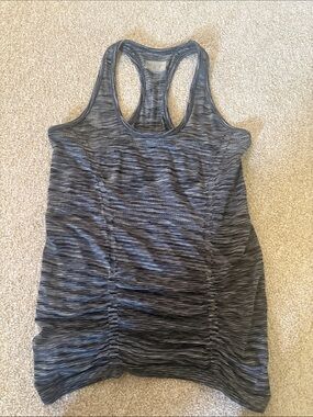 Athleta Heathered Charcoal Gray Racerback Tank